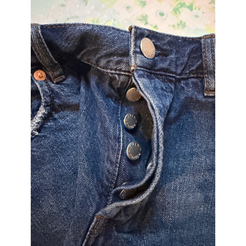 Free People | We The Free Denim Shorts 28/6 Dark Wash Button Fly Frayed Raw Hem - Picture 8 of 8